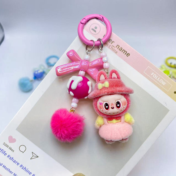 Wholesale Flocked pendant cute doll keychain