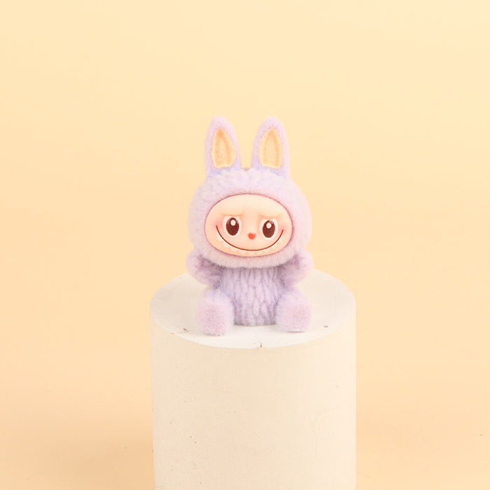 Wholesale Resin trendy cartoon flocked keychain pendant