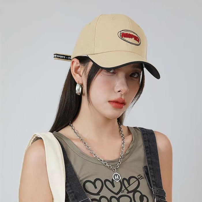 Wholesale Duck tongue hat, fashionable contrasting color series, retro curved brim baseball cap, soft top sunshade hat