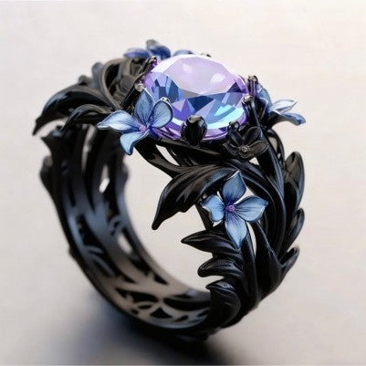 Wholesale Cubic Zirconia &  Iris Enamel Oil Ring