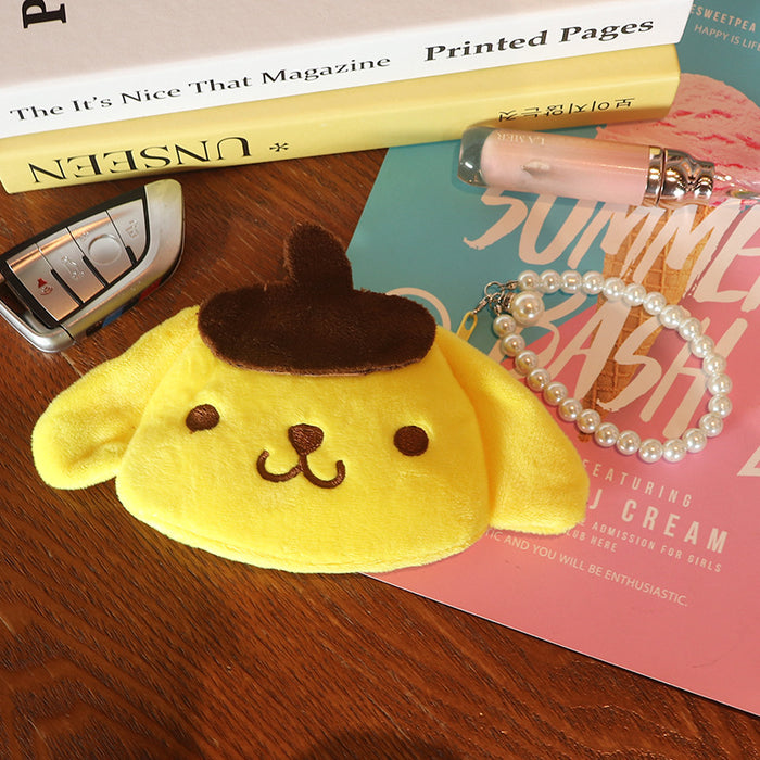 Wholesale Cute Cartoon Plush Dog Paw Coin Purse Pearl Bead Zipper Wallet With Keychain Multifunctional Card Holder Pouch Casual Party Gift
