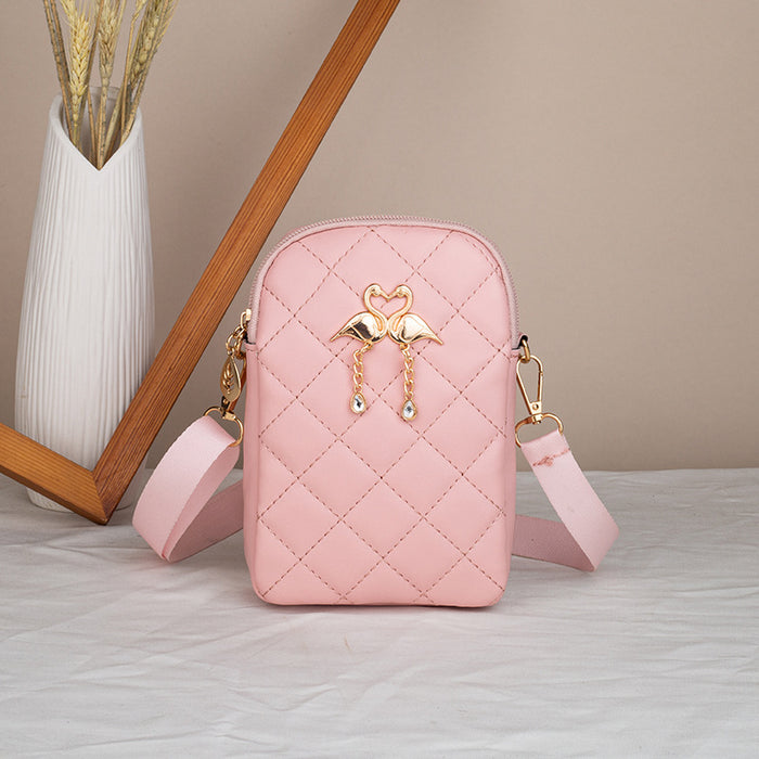 Wholesale Diamond Swan Shoulder Messenger Bag JDC-SD-HongY006