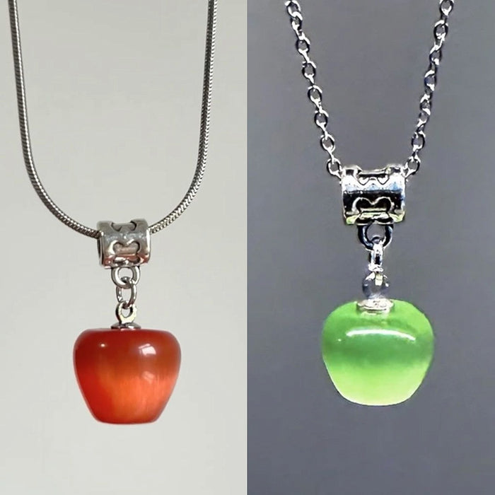 Wholesale Girly Heart Red Apple Design Necklace
