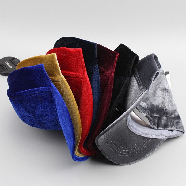 Wholesale Street shooting baseball cap outdoor men's and women's new gold velvet baseball cap