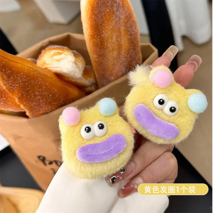 Wholesale Cartoon Cute Little Monster Plush Hair Clips Hair Scrunchies JDC-HC-Yika005