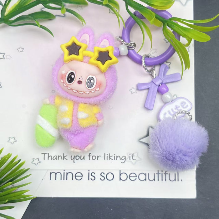 Wholesale flocked cute doll keychain pendant