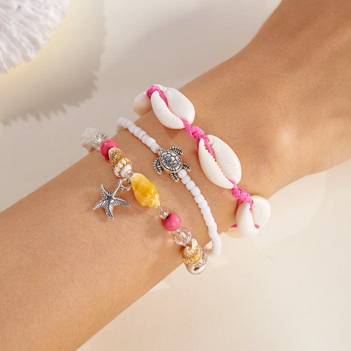 Wholesale Bohemian Beach Bracelet Set Alloy Handmade Charm Bracelets