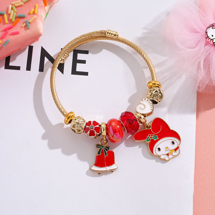 Wholesale Christmas series of cute cartoon-themed stainless steel bracelets