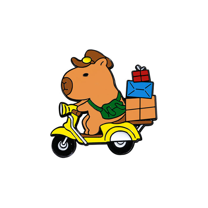 Wholesale Cute Animal Capybara Bag Casual Style Sweet Decorative Alloy Paint Badge