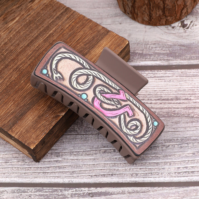 Wholesale West Denim Wind Cactus Sunflower Letter Hairpin Women Shark Clip