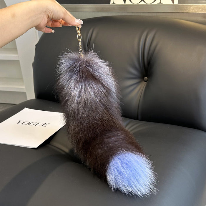 Wholesale Fox fur big tail f keychain