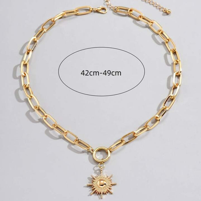 Wholesale New Sun Pendant Chain Necklace Fashion Commuter Accessories
