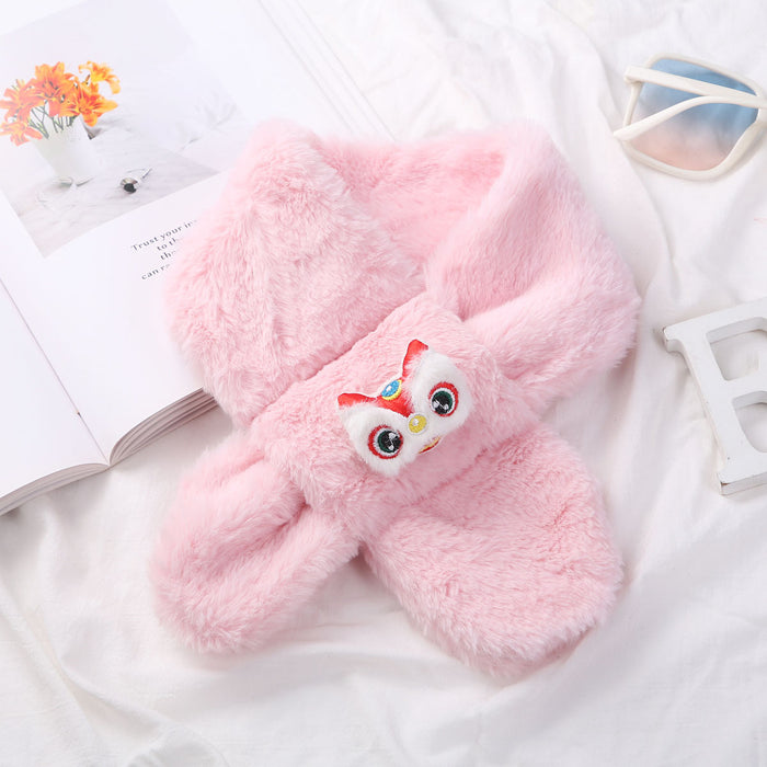 Wholesale Christmas Series Children's Autumn and Winter Cartoon Western-style Warm Scarf Imitation Rabbit Fur Thick Neck Cover JDC-SF-GJ005