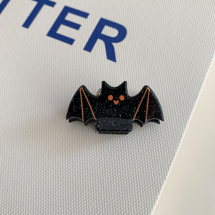 Wholesale  Fun Small Clip Funny Ghost Pumpkin Black Bat Personalized Acrylic Hair Clip Hair Accessory