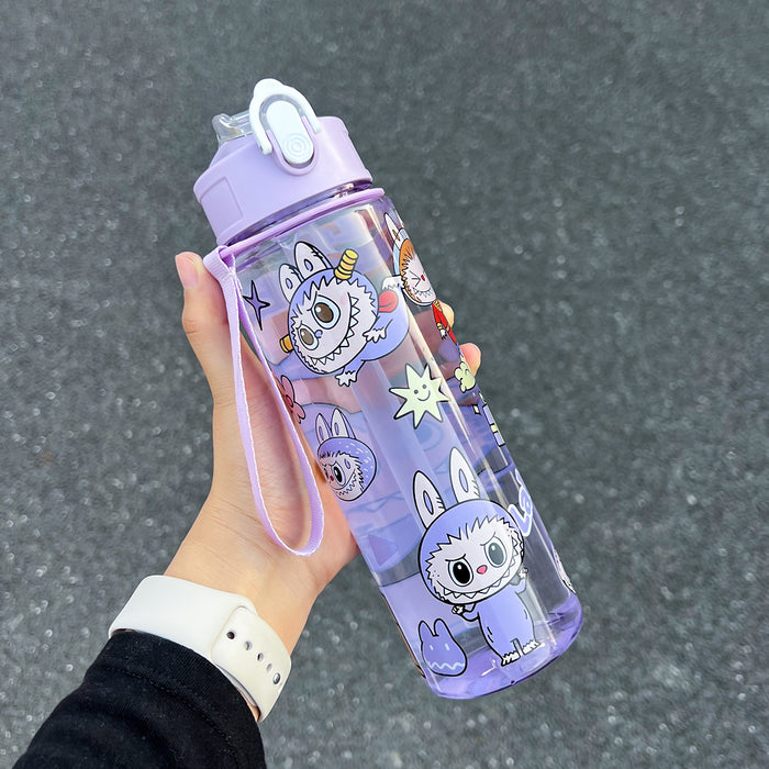 Wholesale Cute Straw Water Cup Cartoon Water Cup with Lanyard
