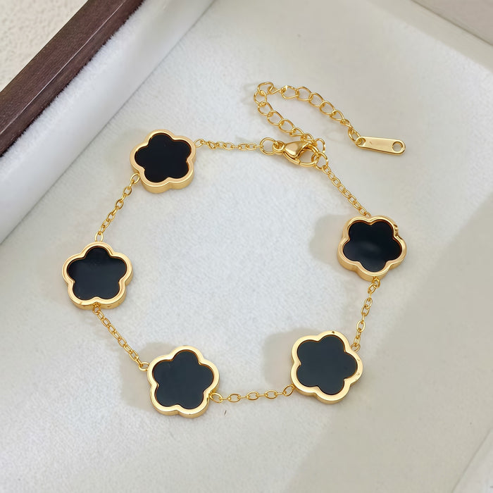 Wholesale Stainless Steel Electroplated Floral Design Bracelet Stylish Fashion Accessory