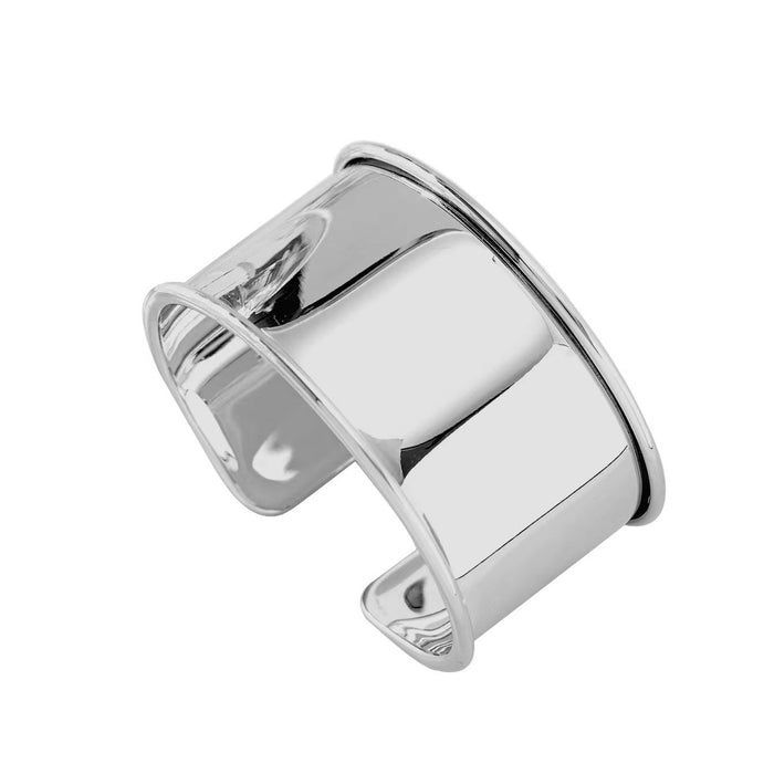 Wholesale Metal exaggerated glossy bracelet, minimalist punk wide open adjustable iron bracelet