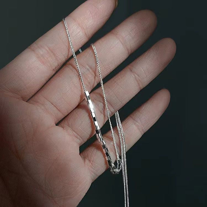 Wholesale New minimalist transport geometric small square necklace, light luxury collarbone chain, neck chain