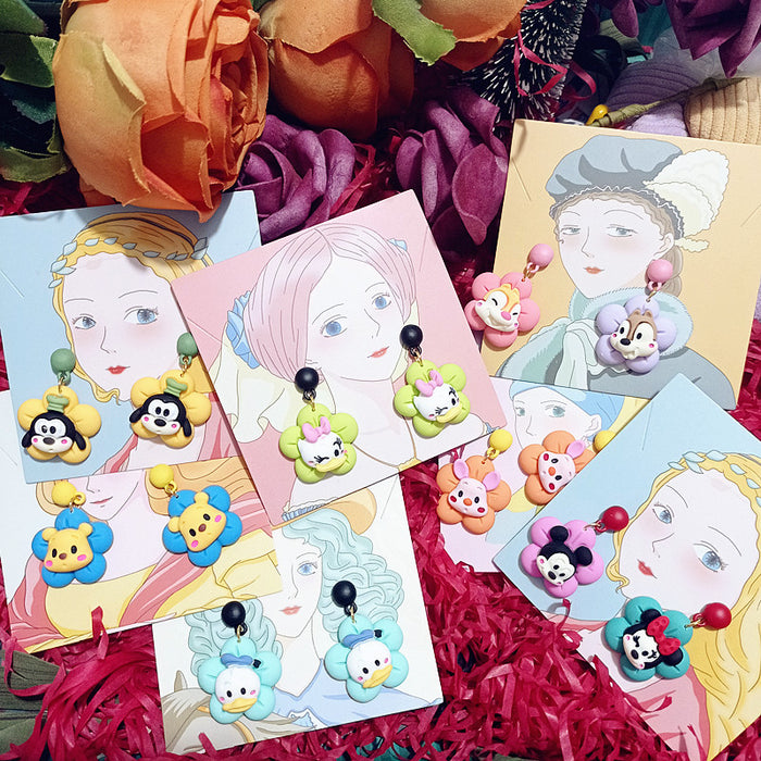 Wholesale Cartoon Resin Petal Earrings JDC-ES-Xingj038