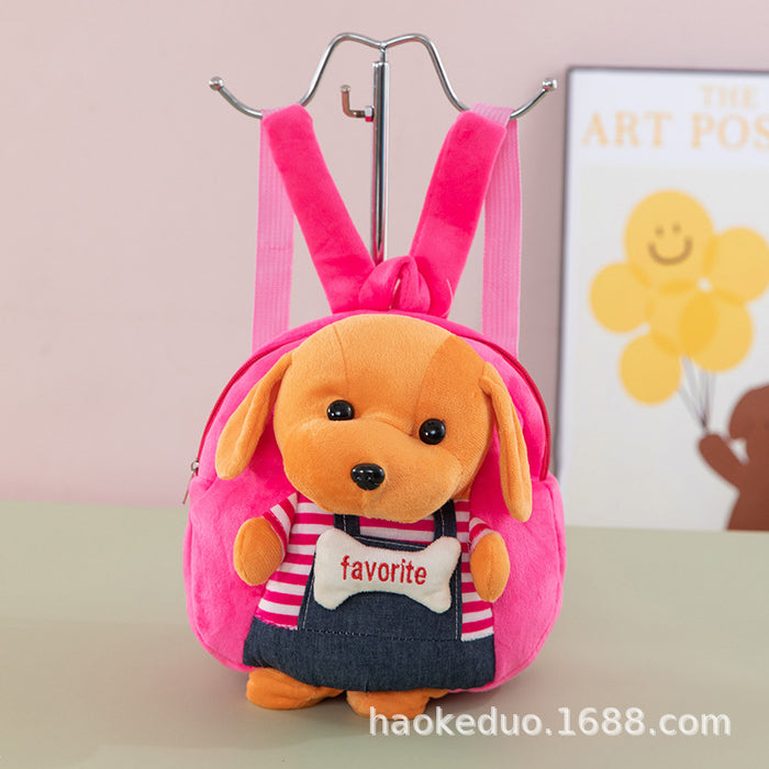 Wholesale Plush small backpack kindergarten school bag cartoon cute girl boy plush backpack