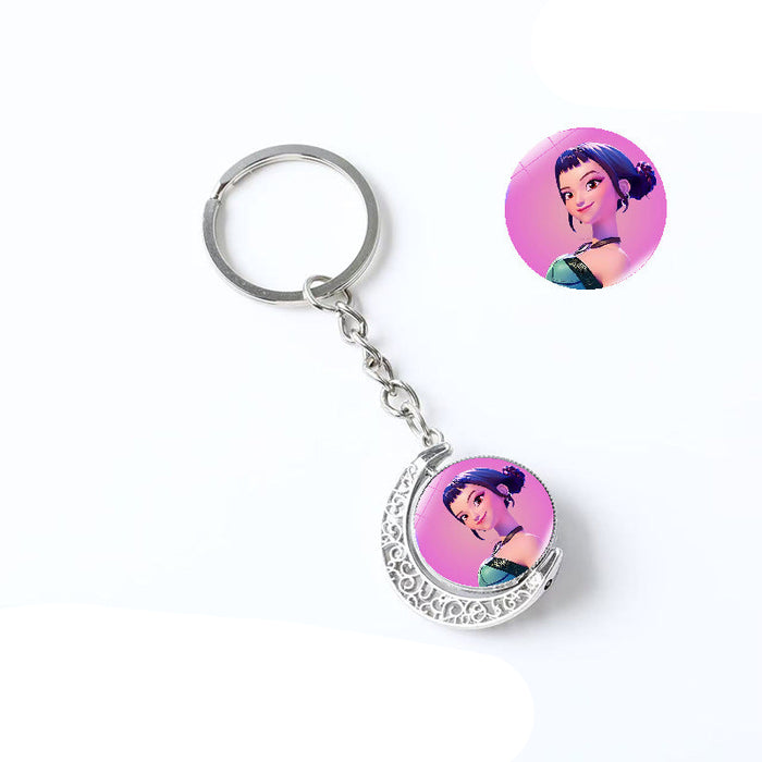 Wholesale Kpop Double-sided rotating pendant keychain