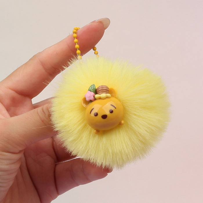 Wholesale Plush Bear Pom Pom Keychain Pendant Fashion Bag Charm For Gift
