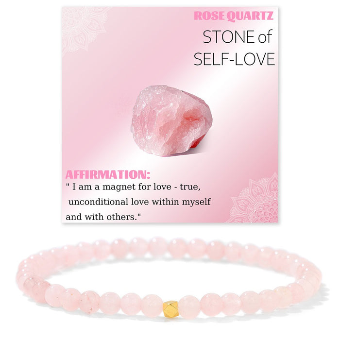 Wholesale 4mm stone bead bracelet with elastic cord