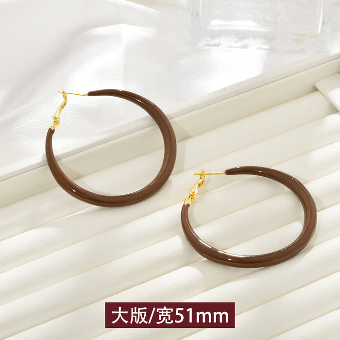 Wholesale   Red Hoop Earrings Slim Earrings Earrings for Women temperament