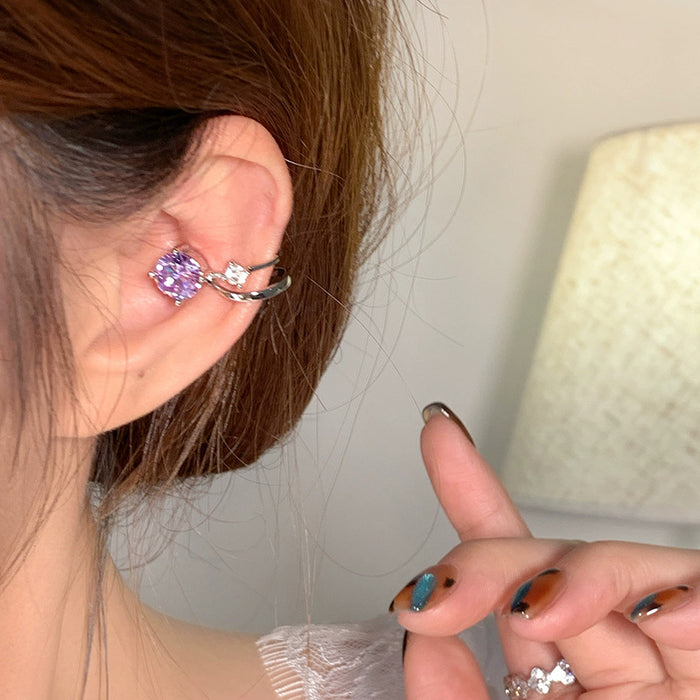 Wholesale Little Lightbulb Zircon Clip Earrings