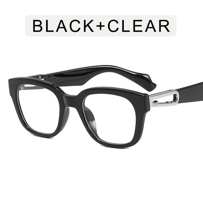 Wholesale Fashionable hook square internet famous sunglasses, new retro transparent blue sunglasses