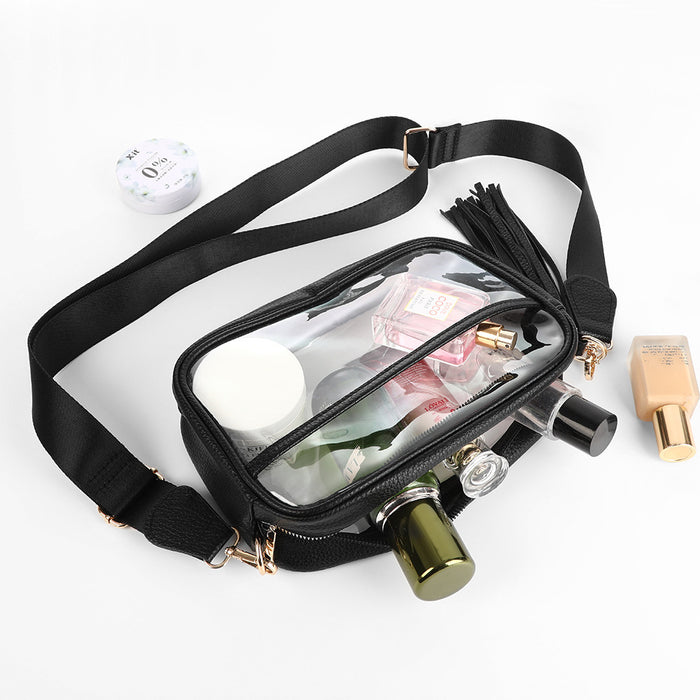 Wholesale TPU Leather Transparent Crossbody Bag Silver Urban Simple Shoulder Bag MOQ≥2