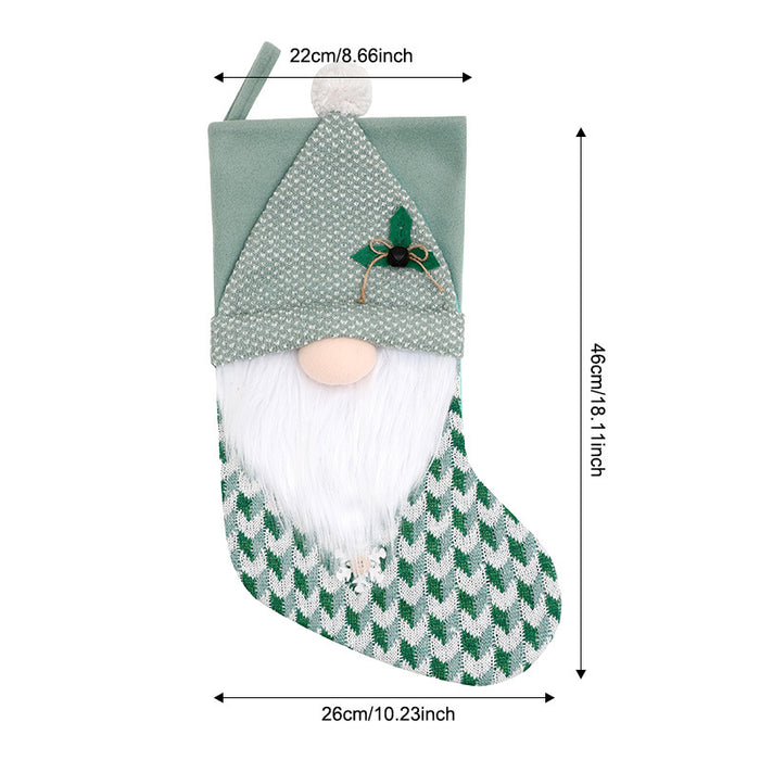 Wholesale Christmas Socks Children' s Gift Bag Pink Cartoon Roof Old Man Candy Gift Decoration Supplies Christmas Tree