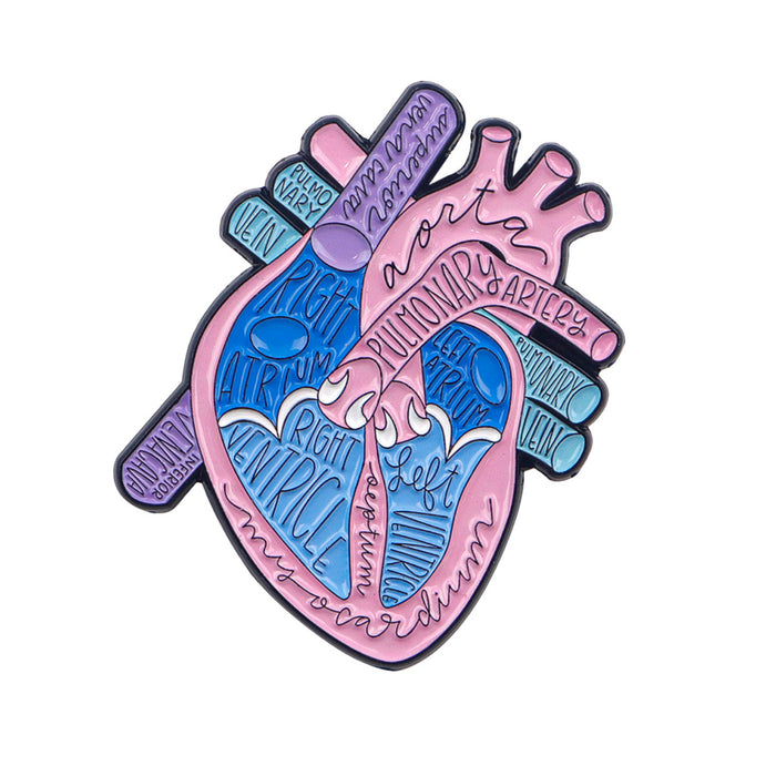 Wholesale 5pcs Human Organs Heart Brain  Doctor Badge Clothing Backpack Decorative Alloy Brooch