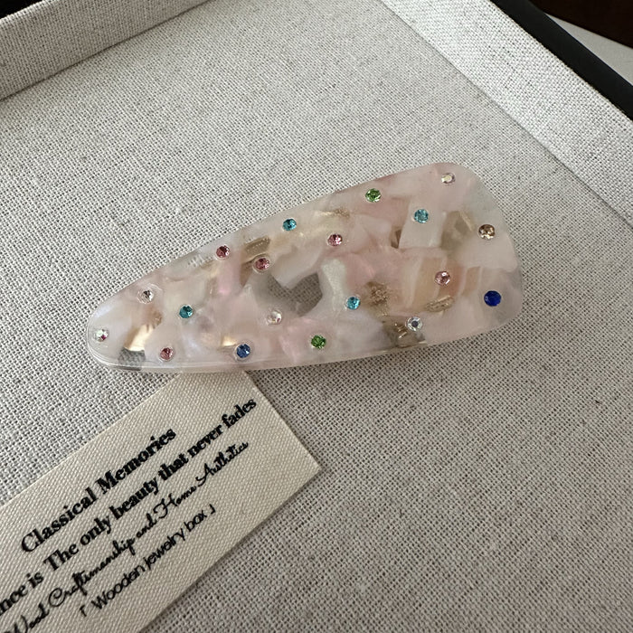 Wholesale Color diamond hair clip with simple side fringe clip