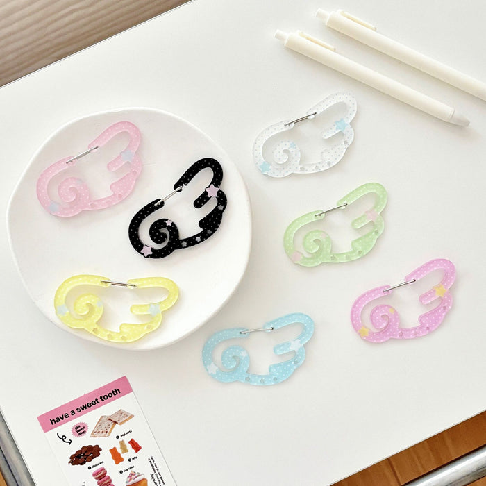 Wholesale Original Wave Point Wings Star Mountaineering Buckle Acrylic Pendant Keychain Bag Hanging Decorative Buckle