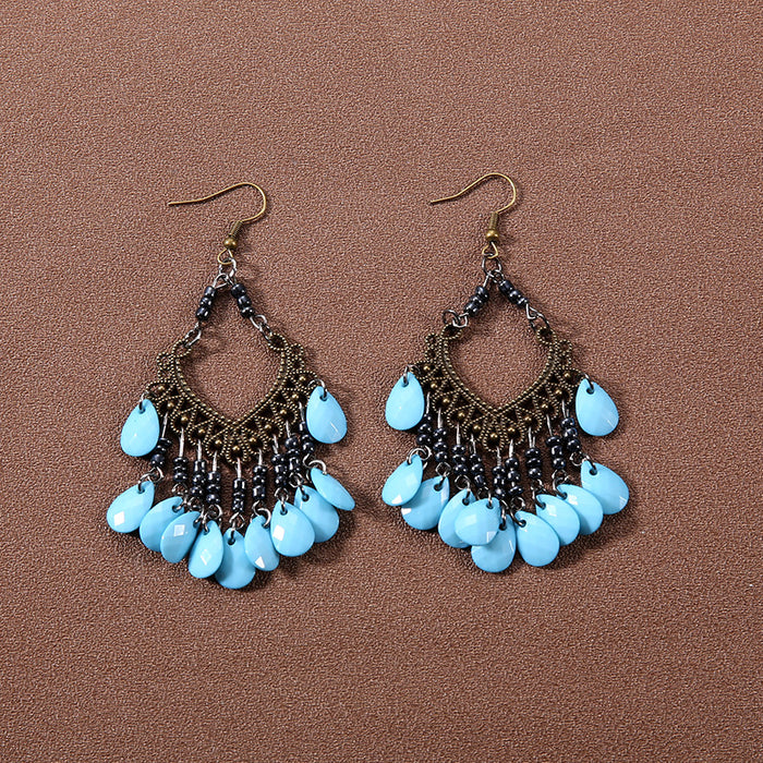 Wholesale Alloy Bohemian Ethnic Style Su Song Stone Earrings JDC-ES-Gumi007