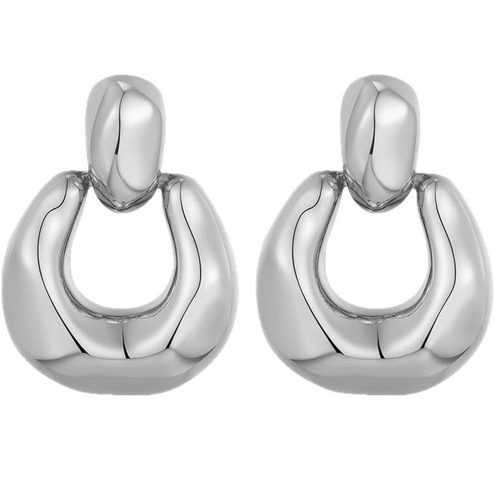 Wholesale Fashionable, unique, exaggerated metal earrings, niche design, high-end feel, irregular earrings