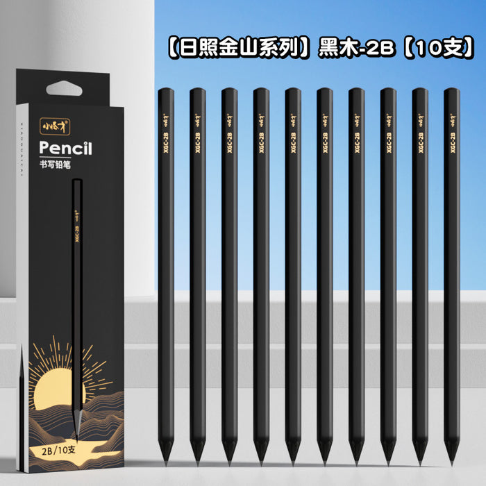 Wholesale 10pcs/ box Black wood pencil primary school students special black pencil hexagonal pencil