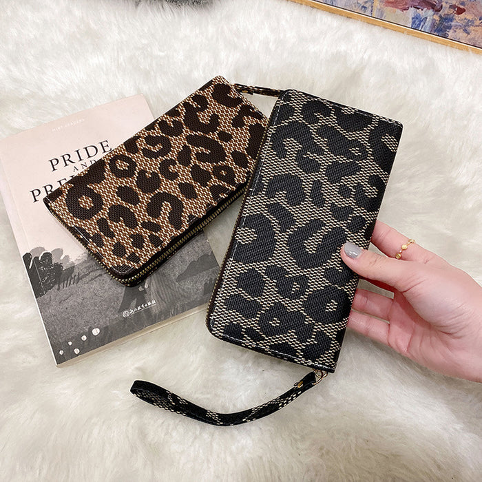 Wholesale New Leopard Print Retro Long Wrist Wallet Fashionable All-match Small Bag Wallet JDC-WT-SC004