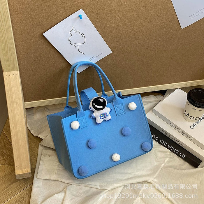 Wholesale Souvenir cartoon shopping bag portable 100-day banquet anniversary gift felt bag