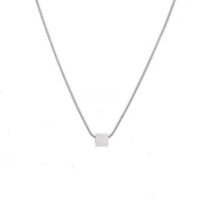 Wholesale New minimalist geometric block pendant with niche design, collarbone chain versatile accessory