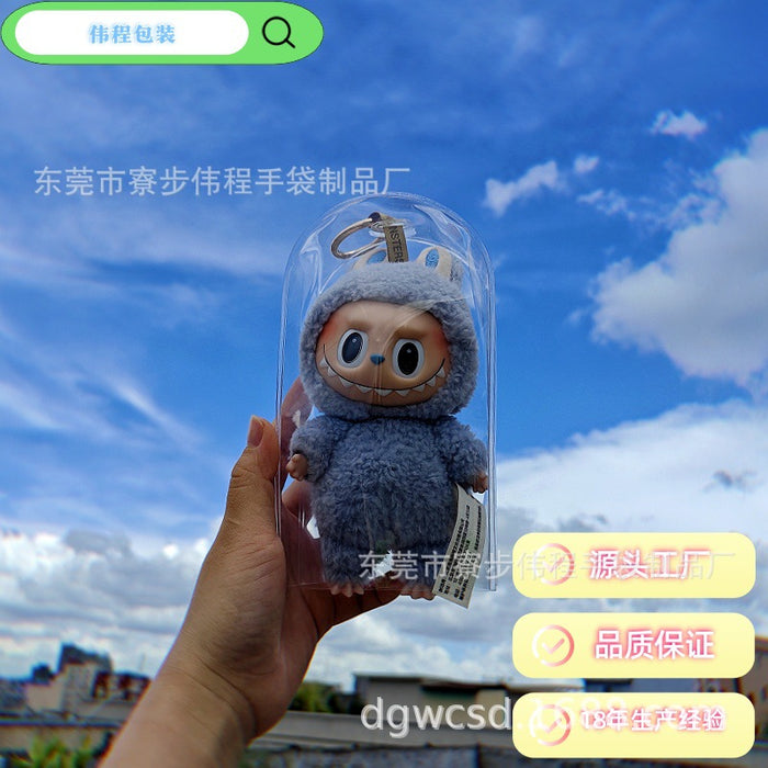 Wholesale plush pendant pvc transparent dust bag mini raincoat protective cover