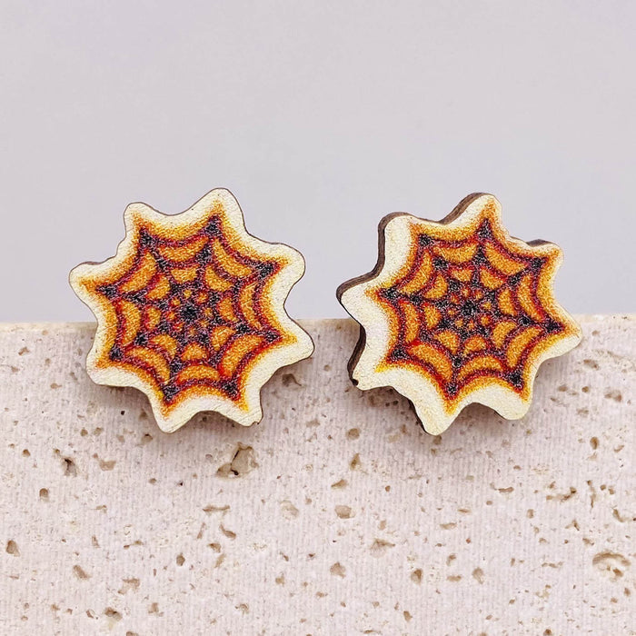 Wholesale  Earrings Horror Pumpkin Ghost Bat Wooden Earrings