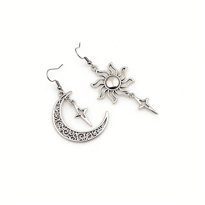 Wholesale 2pcs vintage moon sun cross starburst earrings