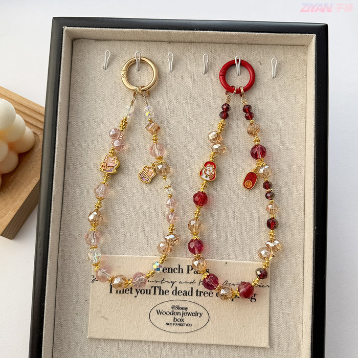 Wholesale Cartoon Alloy Mobile Phone Chain Luxury Crystal Bag Pendant Keychain