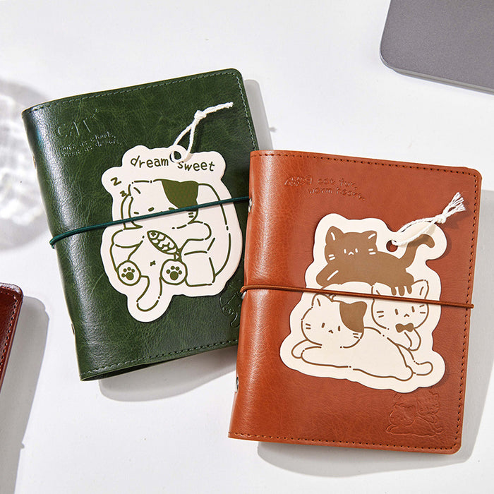 Wholesale Cute A7 Loose Leaf PU Leather Journal Grid Inner Pages Student Notebook