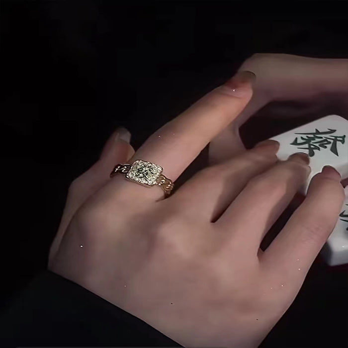 Wholesale New Year' s open ring full of diamonds super shiny ring for women adjustable