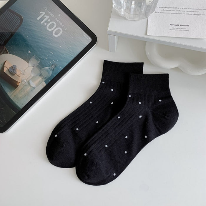 Wholesale Vertical striped solid color casual short socks, cotton mesh breathable thin boat socks