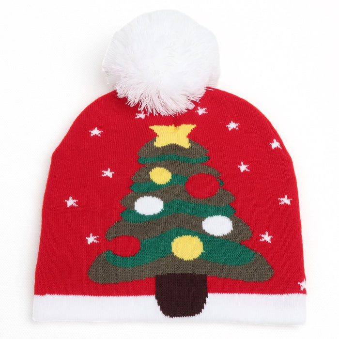 Wholesale Autumn and Winter New Christmas Knitted Jacquard Hat Unisex Warm Pullover Hat with Ball Decorative Cold Hat