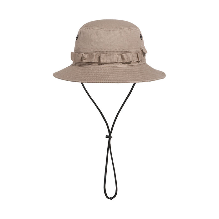 Wholesale Outdoor fishing sun hat, breathable fisherman hat, folding basin hat, drawstring hat
